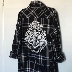 Warner Bros. Black and White Plaid Shirt size L